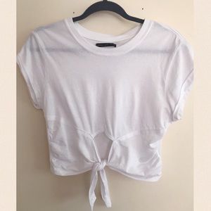 Urban Outfitters White Tie Front Tee Shirt